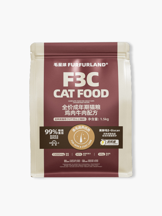 毛星球F3 成年期猫用鲜肉膨化粮 - 鸡肉配方
